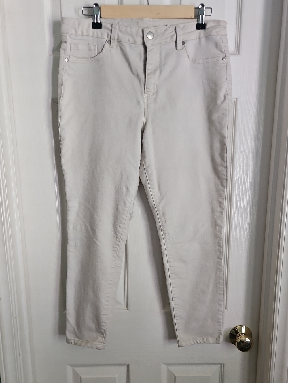 d. jeans Cream Skinny Women's Jeans Sz 12 Stretchy